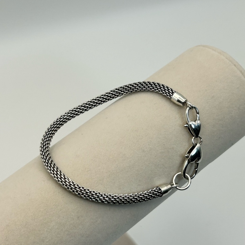 Brighton Beverly Glam Bracelet Add Charms J3960B Silver Plated Mesh 8"